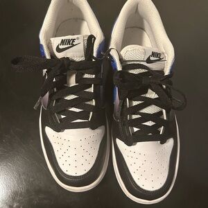 Nike Black and White Sneakers with Blue Accents